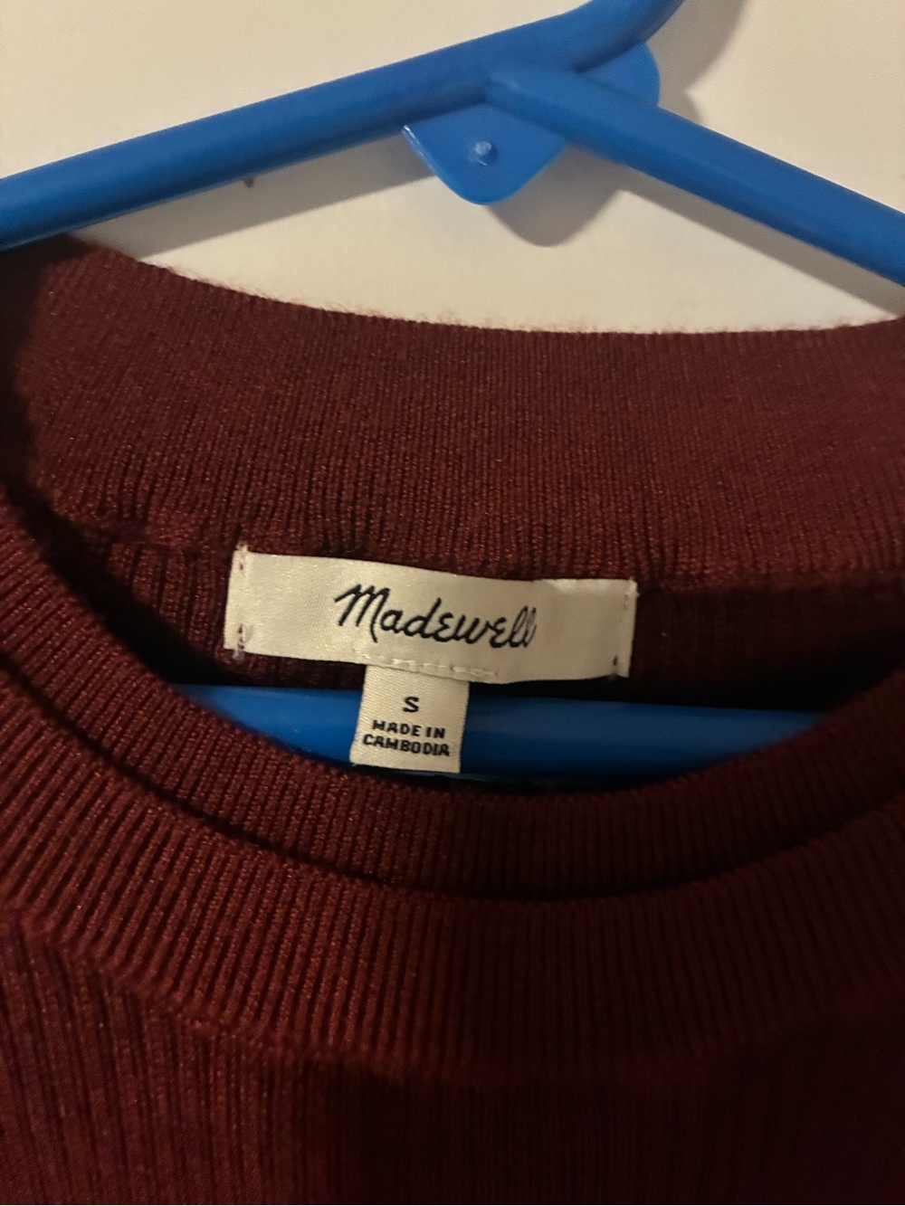Madewell woman's Crewneck Sweater in Burgundy